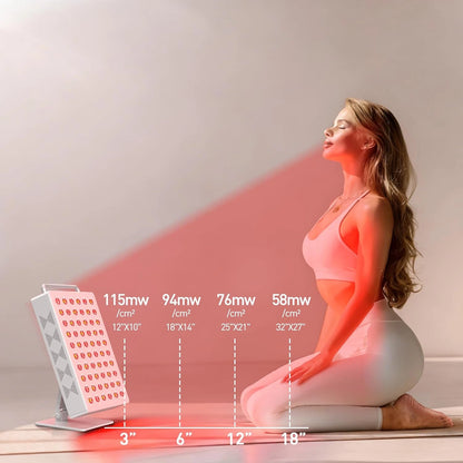 Red Light Therapy Panel 5 Wavelength 60 Dual Chip Leds 630+660+810+830+850Nm Red and near Infrared Lamp Therapy Device 100W with Timer & Stand for Body Pain Relief Face Skin Health Sleep White — product view 5